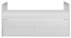 Mazin Furniture Galen White Twin/Twin Youth Captains Bed With Trundle-1