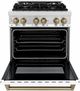 ZLINE Autograph Edition 30" Stainless Steel Pro Style Dual Fuel Range with White Matte Door-1