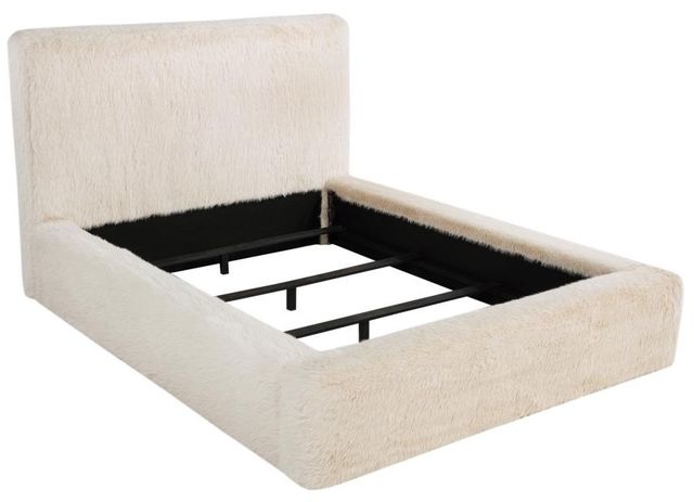 Coaster® Rebecca Cream Queen Upholstered Panel Bed-1