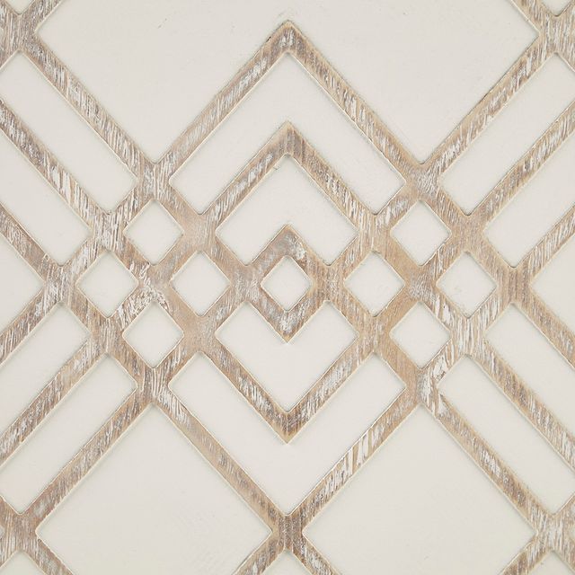 Olliix by Madison Park Exton Natural and White Geo Carved Wood Panel Wall Decor-3