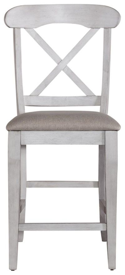 Liberty Furniture Ocean Isle Antique White/Gray Upholstered Counter Chair-2