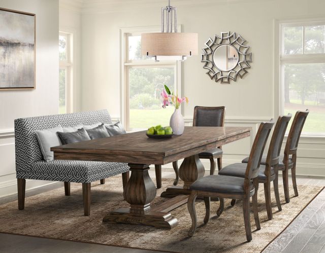 Elements International Gramercy 6-Piece Chocolate/Walnut Dining Set-2
