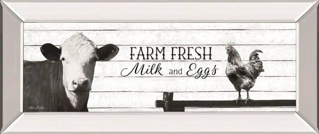 Classy Art Farm Fresh Milk and Eggs by Lori Deiter Wall Art-0