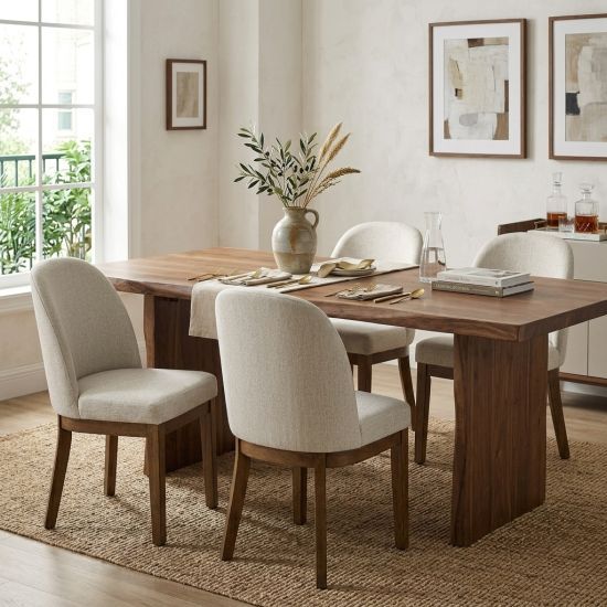 New Classic® Home Furnishings Phoenix 4-Piece Chestnut/Light Gray Dining Chair Set-1