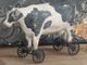 A & B Home Black/White Resin Milk Cow On Wagon-1