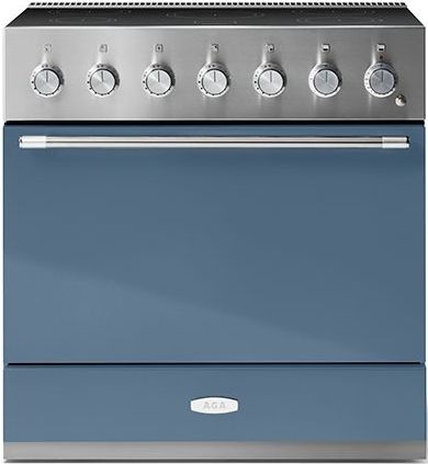 AGA™ Mercury 36" Stainless Steel Pro Style Induction Range with Stone Blue Door-0