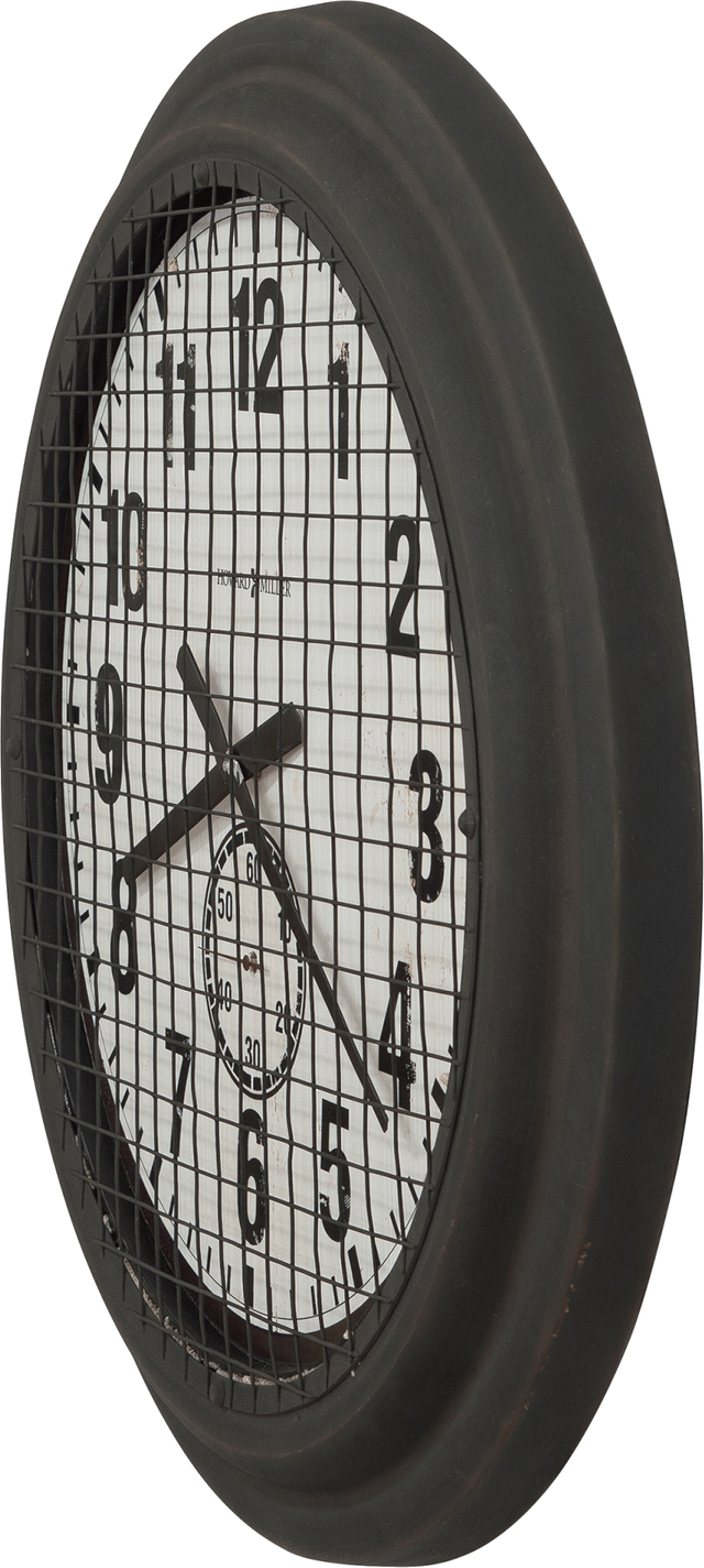 Howard Miller® Grid Iron Works Rusty Brown Metal Wall Clock-1