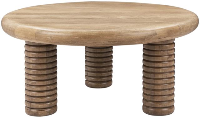 Classic Home Ilaria Sand Washed Round Coffee Table-2