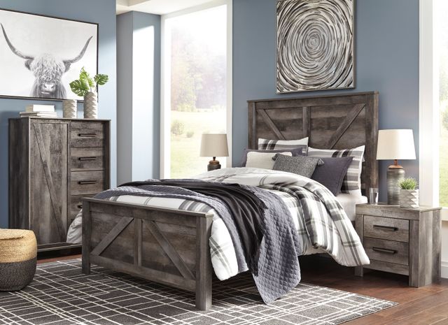 Signature Design by Ashley® Wynnlow Gray King Crossbuck Panel Bed-7