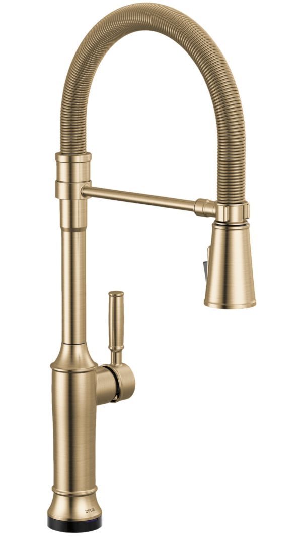 Delta Renaldi® Lumicoat® Champagne BronzeTouch2O® Technology Kitchen Faucet with Touchless Technology-0