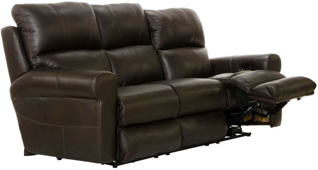 Catnapper® Torretta Chocolate Leather Power Lay Flat Reclining Sofa-1