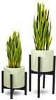 Le Present Century Chevron White Marble 18" Planter-2