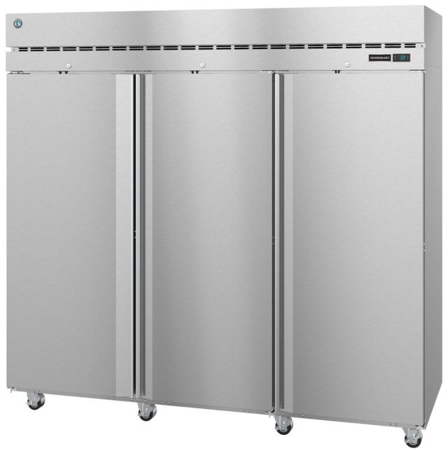 Hoshizaki Steelheart® 83" 79 Cu. Ft. Stainless Steel Three Section Upright Freezer with Full Solid Doors and Lock-1