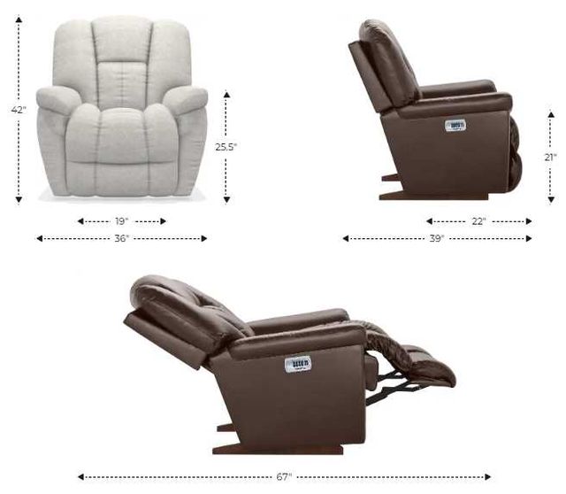 La-Z-Boy® Maverick Stone Power Rocking Recliner with Headrest and Lumbar-2