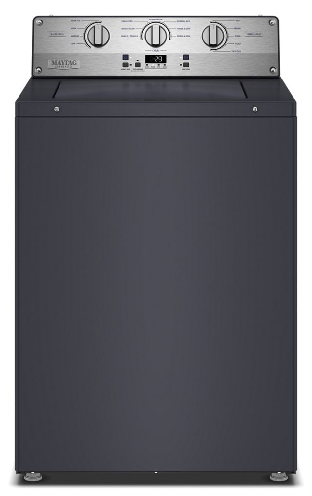Maytag® Commercial 3.8 Cu. Ft. Midnight Steel Agitator Top Load Washer with DuraCore™ System-0