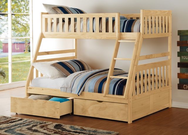 Homelegance® Bartly Natural Pine Youth Twin/Full Storage Bunk Bed-1