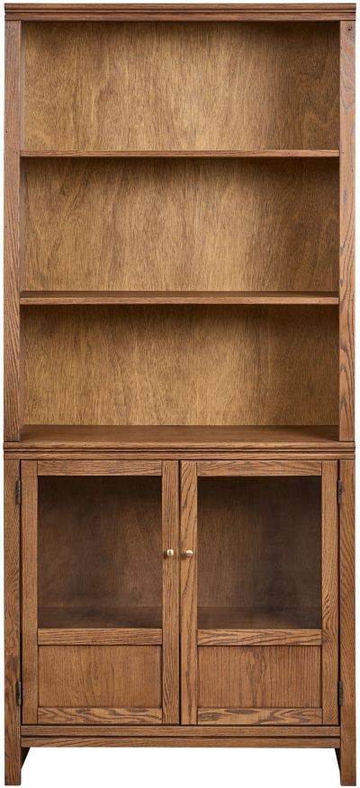 aspenhome® Sandro Brushed Bourbon 74" Bookcase with 2-Doors-3
