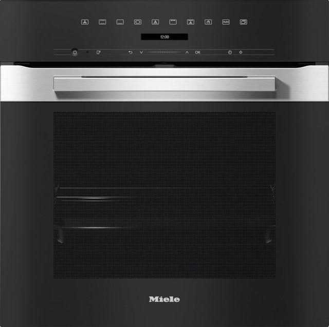 Miele 24" Clean Touch Steel Single Electric Wall Oven 