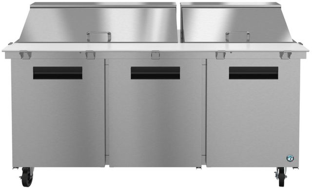 Hoshizaki 72" 21.25 Cu. Ft. Stainless Steel Three Section Mega Top Prep Table Refrigerator with Enamel Coated Evaporator Coil-0