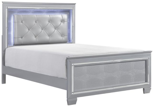 Homelegance® Allura Silver Queen Upholstered Panel Bed-0
