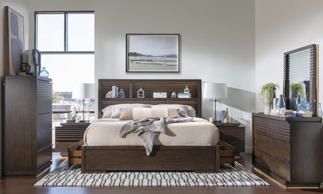Legacy Classic Architect Onyx King Bookcase Panel Bed with 2-Side Storage-1