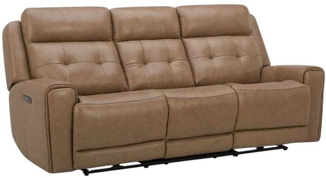 Liberty Furniture Carrington York Sand Leather Power Reclining Sofa-0