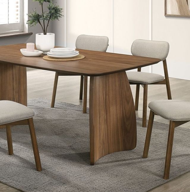 Furniture of America® Alnwick Walnut/Beige Dining Table-4