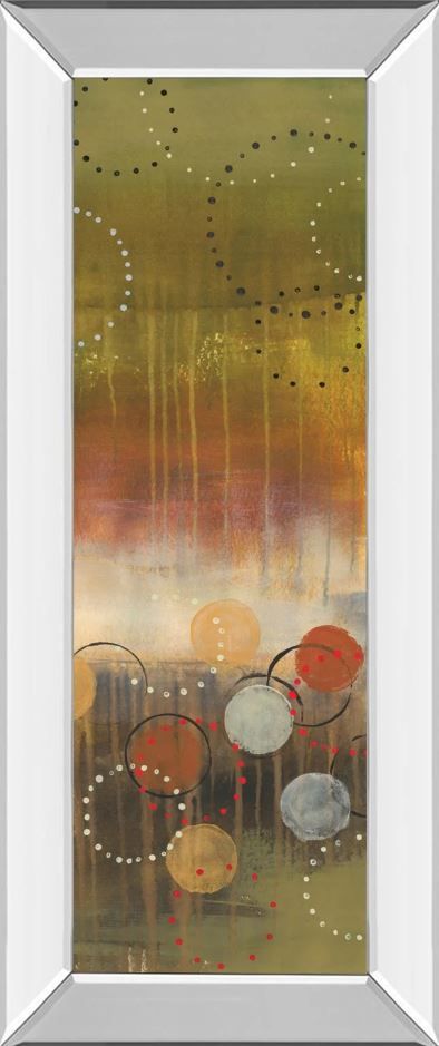 Classy Art Circles In Green Panel II by Jeni Lee Mirror Framed Wall Art-0