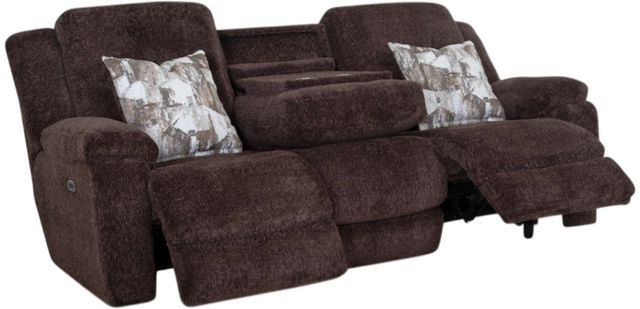 Franklin™ Heston Frenzy Chocolate Power Reclining Sofa with Power Headrest-1