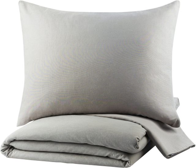 Surya Dawson Light Gray King/California King Duvet Set-0