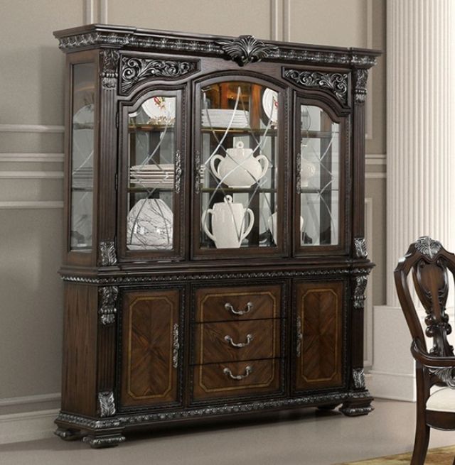 Furniture of America® Promenade Dark Brown Hutch and Buffet Set-1