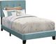 Monarch Specialties Inc. Light Blue Upholstered Twin Panel Bed-0