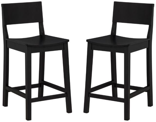 Linon Kentucky 2-Piece Black Counter Stool Set-0