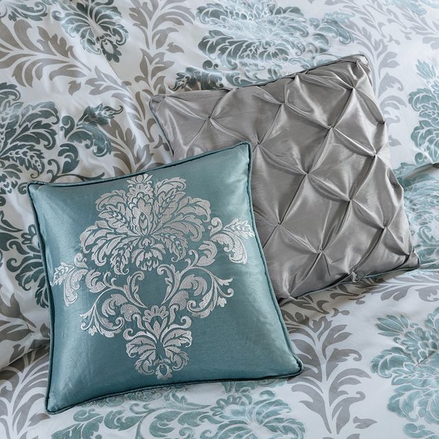 Olliix by Madison Park Bella 7 Piece Aqua California King Comforter Set-4