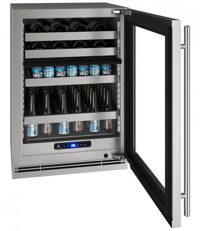 U-Line® 24" 5.1 Cu. Ft. Stainless Steel Beverage Center-2