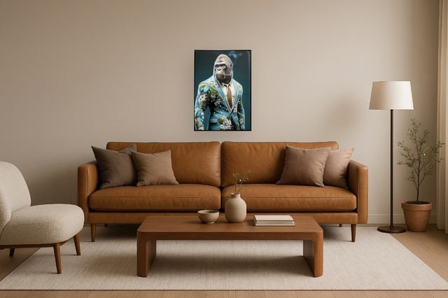Classy Living Untamed Teal Suit Gorilla Wall Art-1