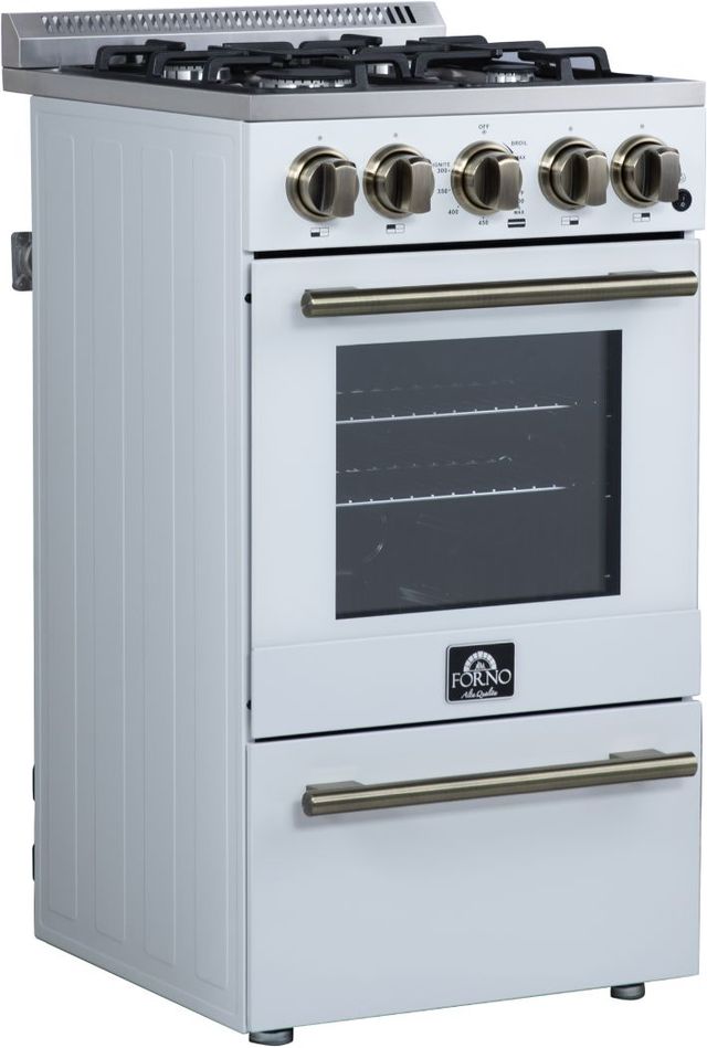 FORNO® Lamazze Alta Qualita 20" White Freestanding Gas Range-1