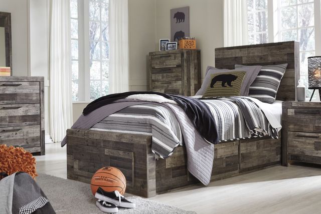 Benchcraft® Derekson Multi Gray Twin Storage Panel Bed-4