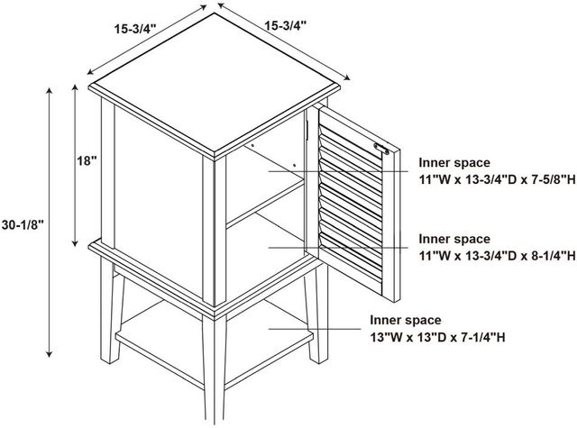 Powell® Hatteras White Shutter Side Table-3