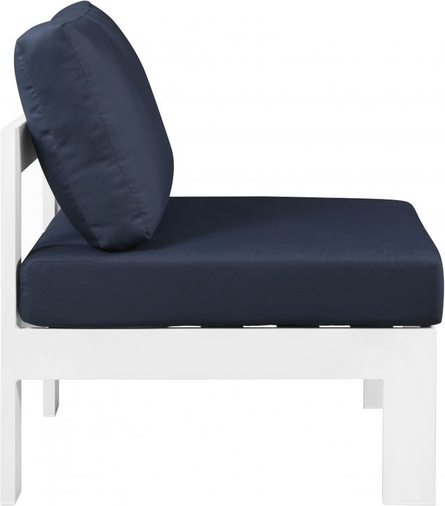Meridian Furniture Nizuc Navy Waterproof Fabric Outdoor Patio Aluminum Armless Chair-2
