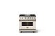 Viking® 5 Series 36" Pure White Pro Style Dual Fuel (NG) Range with Brushed Brass Trim-3