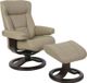 Fjords® Classic Comfort Manjana "R-base" Stone Small Recliner with Footstool-0