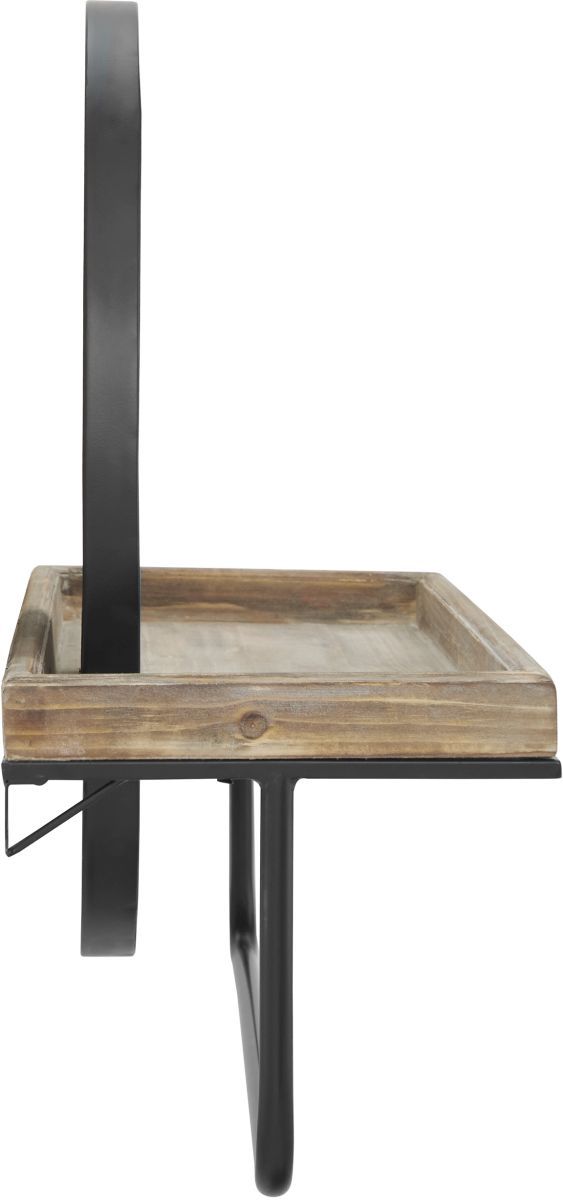 Linon Opal Black/Natural Wall Shelf-4
