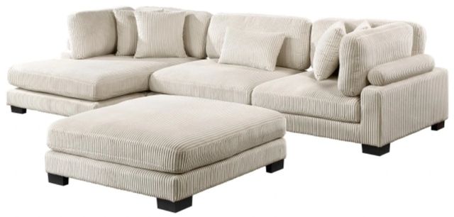 Homelegance® Traverse 4-Piece Beige Modular Sectional with Reversible Chaise and Ottoman-2
