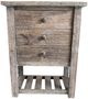 Vintage Furniture Brown 3-Drawer Side Table-0