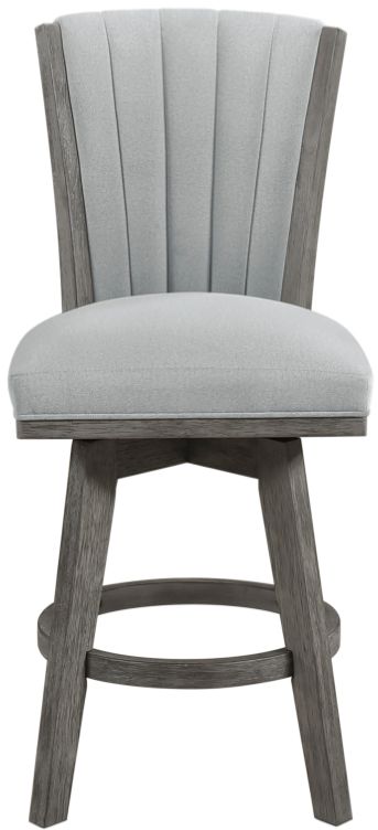 Homelegance® Corvallis Gray/Wire Brushed Gray Swivel Counter Height Chair-2
