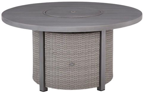Signature Design by Ashley® Half Moon Beach Gray Wooden Outdoor Round Fire Pit Table-3