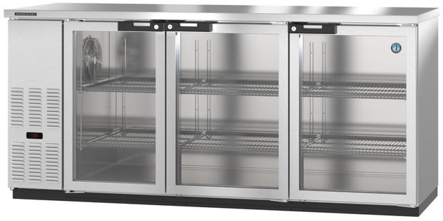 Hoshizaki Back Bar 80" 26.8 Cu. Ft. Stainless Steel Three Section Refrigerator wilth Glass Doors-0