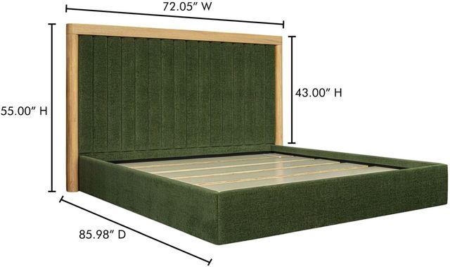 Moe's Home Collection Nina Forest Green Queen Bed-2