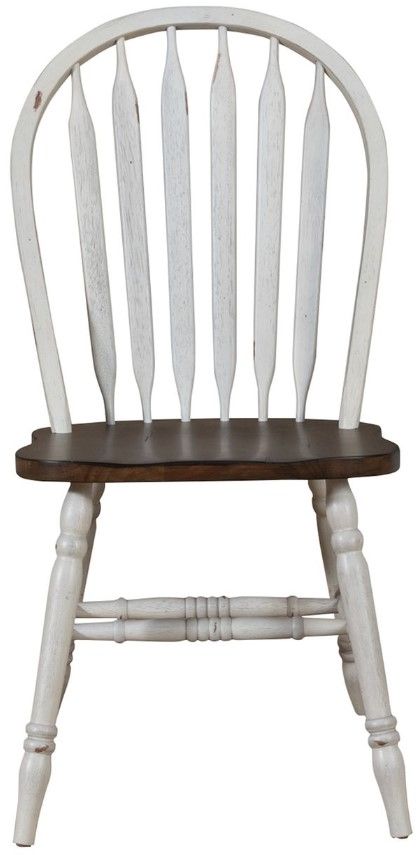 Clearance Liberty Furniture Carolina Crossing Antique Honey/White Windsor Side Chair-2